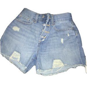 OLD NAVY 16 Denim Button Fly Jean Shorts Distr.